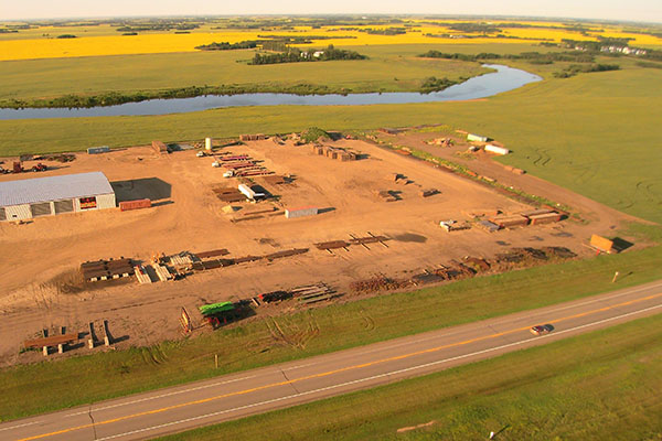 Aerial image of storage yard